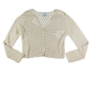 Laura Ashley Cream Crochet Cardigan
